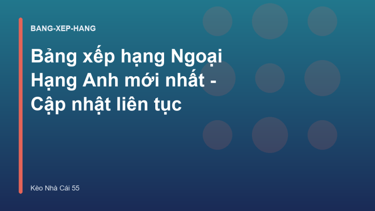 Bảng xếp hạng Ngoại Hạng Anh mới nhất - Cập nhật liên tục
